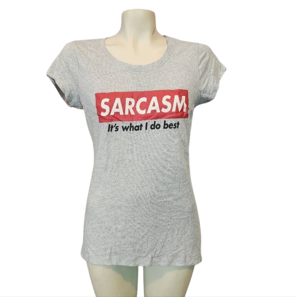 Wound Up‎ Gray Graphic Sarcasm Tee Size Large
